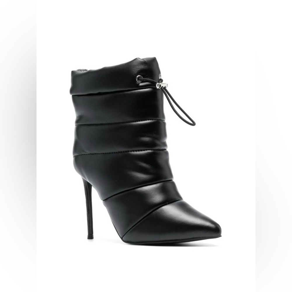 Steve Madden Cloak Black Stiletto Heel Puffer Ankle Women’s Boots Sz 8 NWT